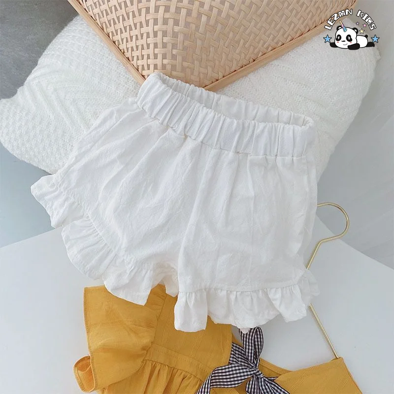 LEZONKIDS - Girls' summer suit 2022 new shirt  children's short-sleeved shorts